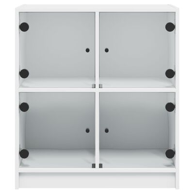 vidaXL Beistellschrank mit Glastüren Weiß 68x37x75,5 cm