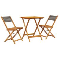 vidaXL 3-tlg. Bistro-Set Grau Polypropylen und Massivholz