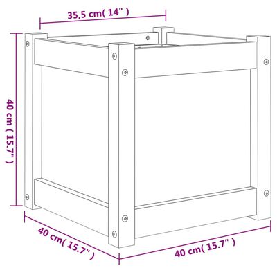 vidaXL Pflanzkübel Wachsbraun 40x40x40 cm Massivholz Kiefer