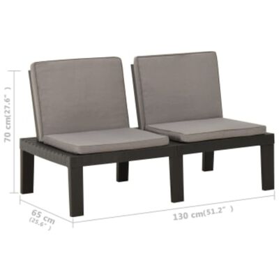 vidaXL 4-tlg. Garten-Lounge-Set mit Kissen Kunststoff Grau