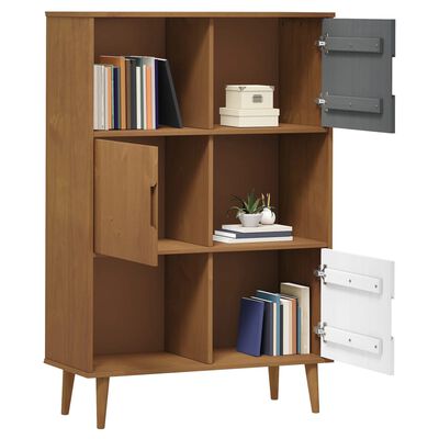 vidaXL Bücherregal MOLDE Braun 90x35x133,5 cm Massivholz Kiefer