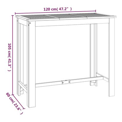 vidaXL 7-tlg. Gartenbar-Set Massivholz Akazie