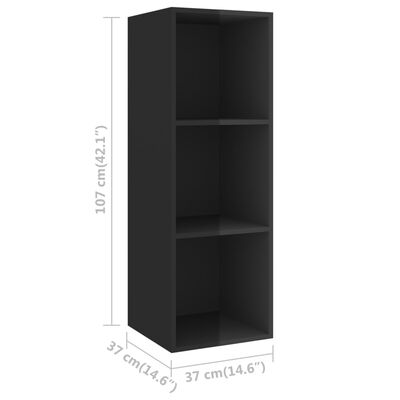 vidaXL 3-tlg. TV-Schrank-Set Hochglanz-Schwarz Holzwerkstoff