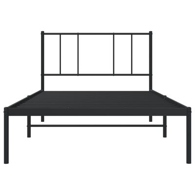 vidaXL Bettgestell mit Kopfteil Metall Schwarz 90x190 cm