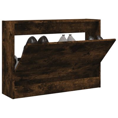 vidaXL Schuhschrank Räuchereiche 80x21x57 cm Holzwerkstoff