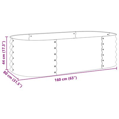 vidaXL Garten-Hochbeet 160x80x44 cm Verzinkter Stahl Silbern