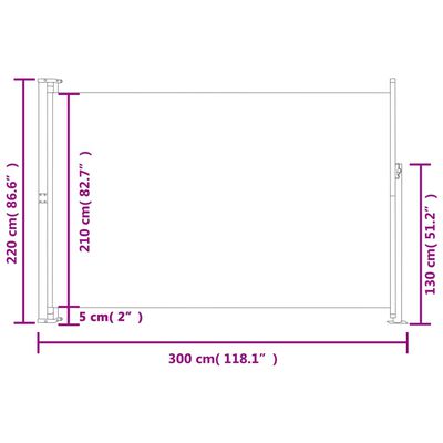 vidaXL Seitenmarkise Ausziehbar 220x300 cm Rot