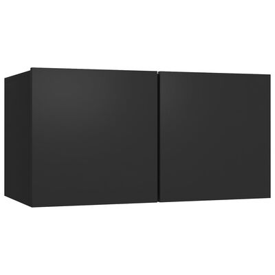 vidaXL 4-tlg. TV-Schrank-Set Schwarz Holzwerkstoff