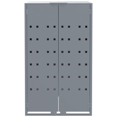 vidaXL Mülltonnenbox für 3 Tonnen Grau 207x79x117 cm Stahl