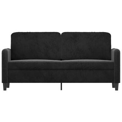 vidaXL 2-Sitzer-Sofa Schwarz 140 cm Samt