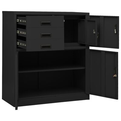 vidaXL Büroschrank mit Pflanzkasten Anthrazit 90x40x125 cm Stahl