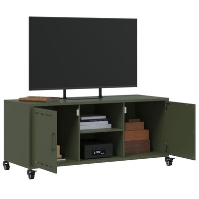 vidaXL TV-Schrank Olivgrün 100,5x39x43,5 cm Stahl