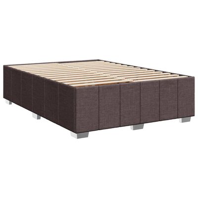 vidaXL Boxspringbett mit Matratze Dunkelbraun 140x200 cm Stoff