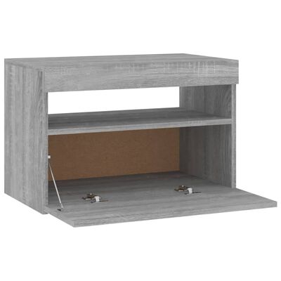 vidaXL TV-Schrank mit LED-Leuchten Grau Sonoma 60x35x40 cm