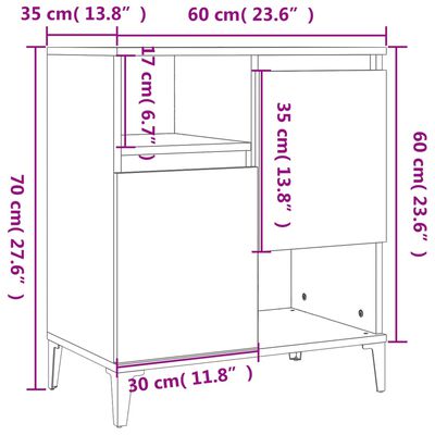 vidaXL Sideboard Räuchereiche 60x35x70 cm Holzwerkstoff