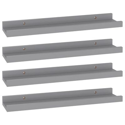 vidaXL Wandregale 4 Stk. Grau 40x9x3 cm