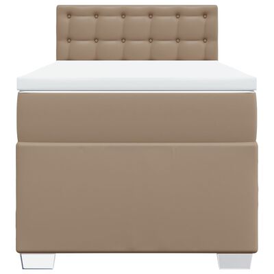 vidaXL Boxspringbett Matratze Cappuccino-Braun 100x200cm Kunstleder