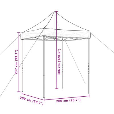 vidaXL Partyzelt Faltbar Pop-Up Schwarz 200x200x306 cm