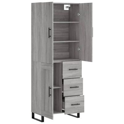 vidaXL Highboard Grau Sonoma 69,5x34x180 cm Holzwerkstoff