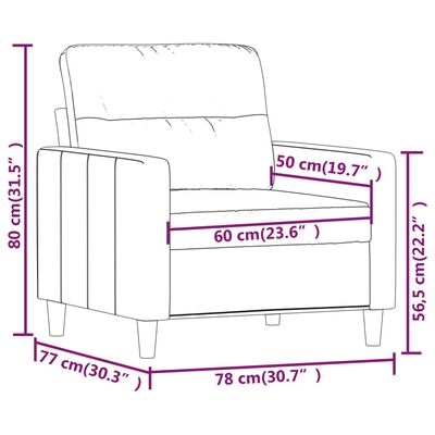 vidaXL Sofasessel Dunkelgrau 60 cm Stoff