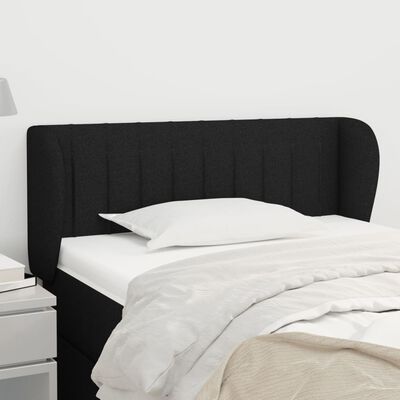 vidaXL Kopfteil mit Ohren Schwarz 103x23x78/88 cm Stoff