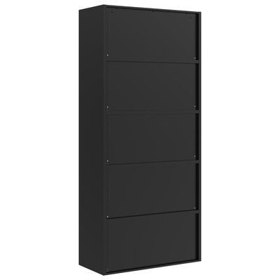 vidaXL Aktenschrank Schwarz 90x40x200 cm Stahl