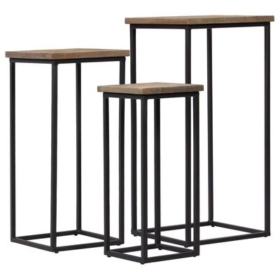 vidaXL Beistelltisch-Set 3-tlg. Recyceltes Teak