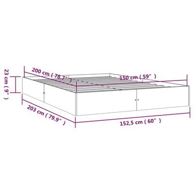 vidaXL Massivholzbett Weiß 150x200 cm