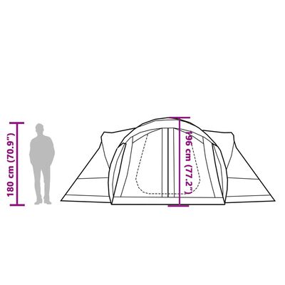 vidaXL Tipi-Familienzelt 8 Personen Grün Wasserdicht