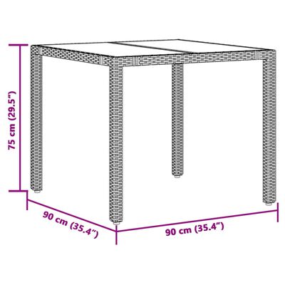 vidaXL 3-tlg. Garten-Bistro-Set mit Kissen Braun Poly Rattan