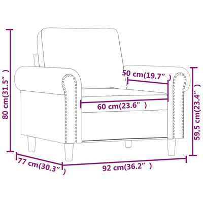 vidaXL Sessel Weinrot 60 cm Kunstleder