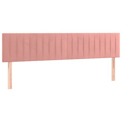 vidaXL Boxspringbett mit Matratze Rosa 160x200 cm Samt