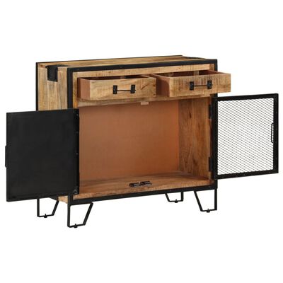 vidaXL Sideboard 80×31×71 cm Raues Mango-Massivholz