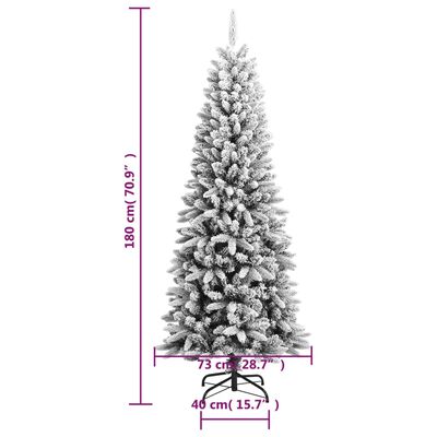 vidaXL Künstlicher Weihnachtsbaum Beschneit 180 cm PVC&PE