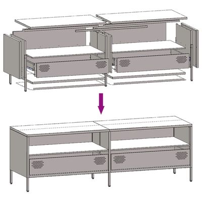 vidaXL TV-Schrank Olivgrün 135x39x43,5 cm Kaltgewalzter Stahl