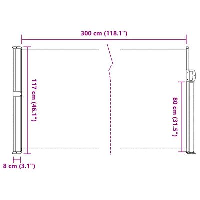 vidaXL Seitenmarkise Ausziehbar Beige 117x300 cm