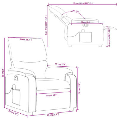 vidaXL Massagesessel Braun Stoff