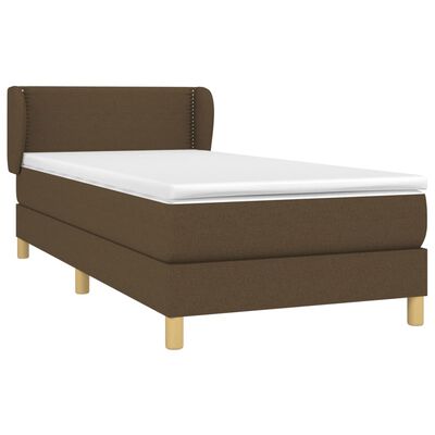 vidaXL Boxspringbett mit Matratze Dunkelbraun 80x200 cm Stoff