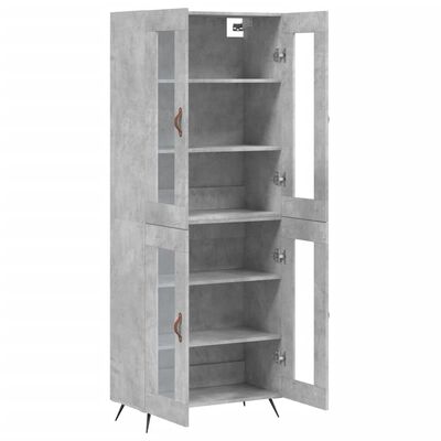 vidaXL Highboard Betongrau 69,5x34x180 cm Holzwerkstoff