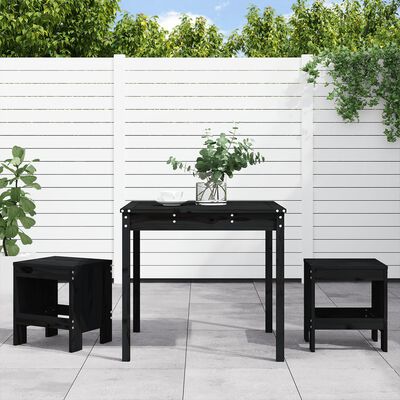 vidaXL 3-tlg. Garten-Bistro-Set Schwarz Massivholz Kiefer