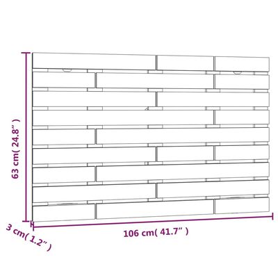 vidaXL Wand-Kopfteil 106x3x63 cm Massivholz Kiefer