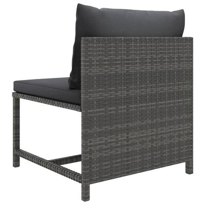 vidaXL 6-tlg. Garten-Lounge-Set mit Kissen Poly Rattan Grau