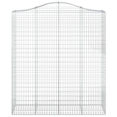 vidaXL Gabionen mit Hochbogen 9 Stk. 200x50x220/240cm Verzinktes Eisen