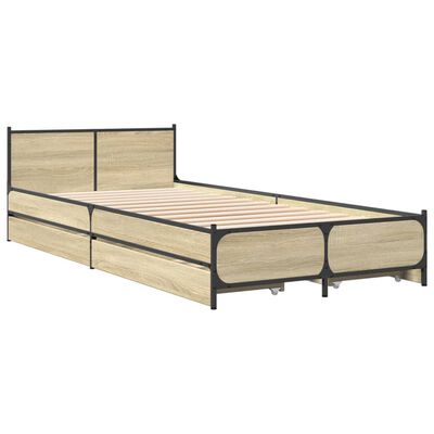 vidaXL Bettgestell mit Schubladen Sonoma-Eiche 90x200cm Holzwerkstoff