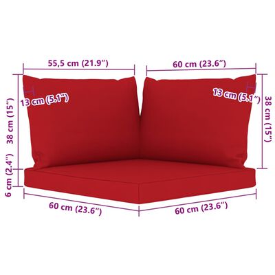 vidaXL 8-tlg. Garten-Lounge-Set mit Kissen in Rot