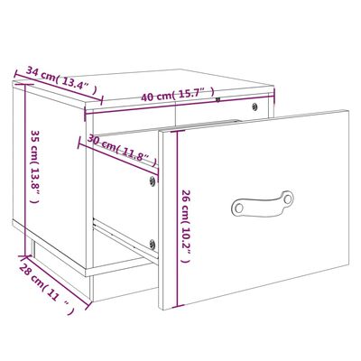 vidaXL Nachttisch Honigbraun 40x34x35 cm Massivholz Kiefer