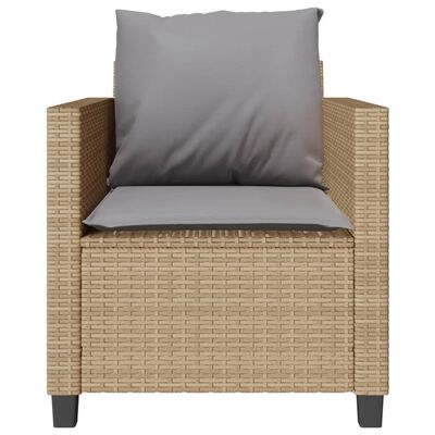 vidaXL 3-tlg. Bistro-Set mit Kissen Beige Poly Rattan