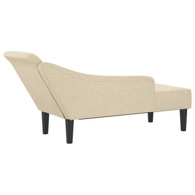 vidaXL Chaiselongue mit Kissen Creme Stoff