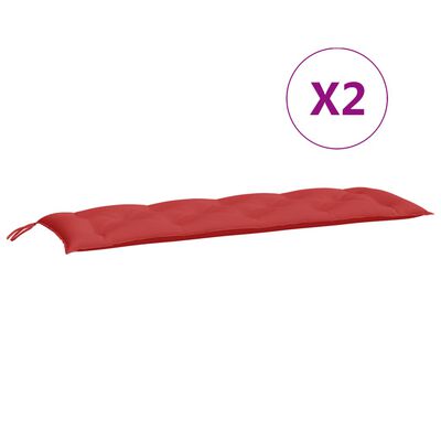 vidaXL Gartenbank-Auflagen 2 Stk. Rot 150x50x7 cm Oxford-Gewebe