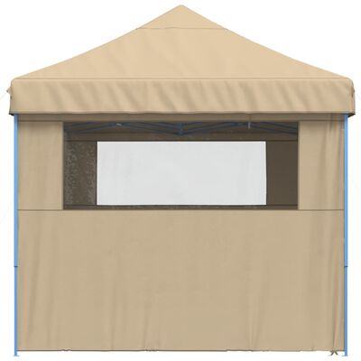 vidaXL Partyzelt Faltbar Pop-Up mit 4 Seitenteilen Beige